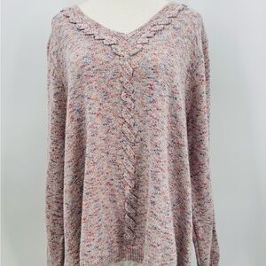 Avenue Soft multi-color Speckled V-Neck Sweater - 22/24